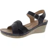 Shop Good Choice Monaco Womens Comfort Insole Man Made Wedge Sandals In Black