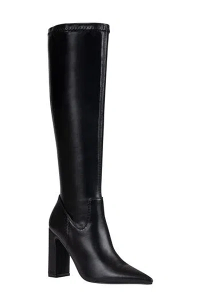 Good Choice New York Abigail Faux Leather Knee High Boot In Black