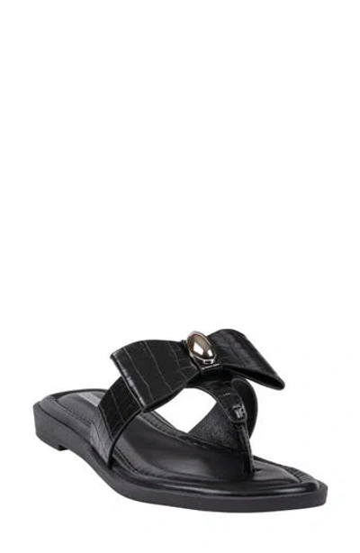 Good Choice New York Alba Bow Flat Slide Sandal In Black