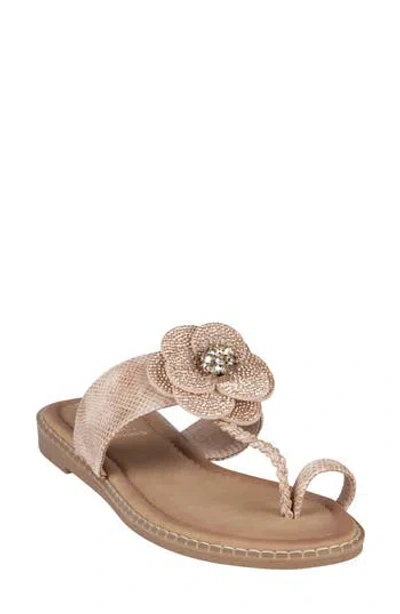 Good Choice New York Blossom Floral Sandal In Rose Gold