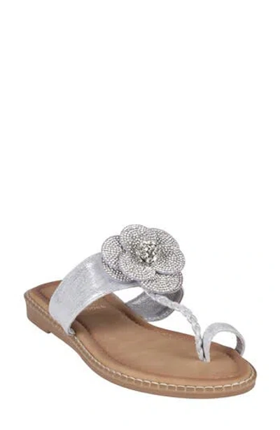 Good Choice New York Blossom Floral Sandal In Silver