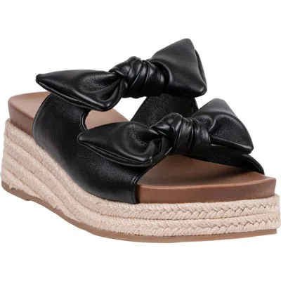 Good Choice New York Cosmos Bow Espadrille Wedge Sandal In Black