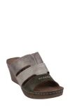 Good Choice New York Delores Platform Wedge Slide Sandal In Khaki Multi