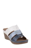 Good Choice New York Delores Platform Wedge Slide Sandal In White Multi