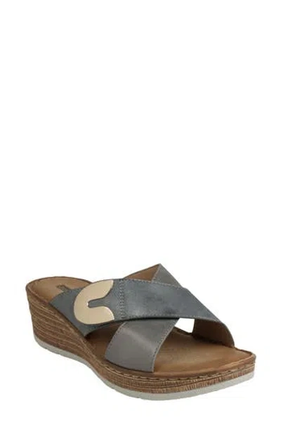 Good Choice New York Demi Platform Wedge Slide Sandal In Blue