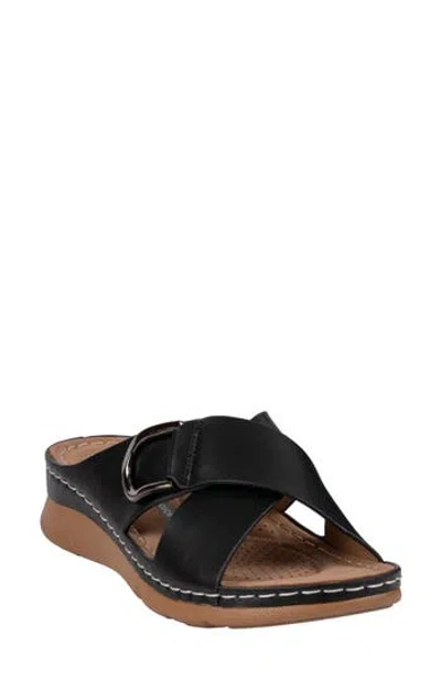 Good Choice New York Eanna Wedge Sandal In Black