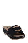 Good Choice New York Ellen Platform Wedge Slide Sandal In Black