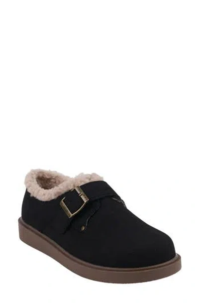 Good Choice New York Ezra Faux Shearling Lined Mule Clog In Black