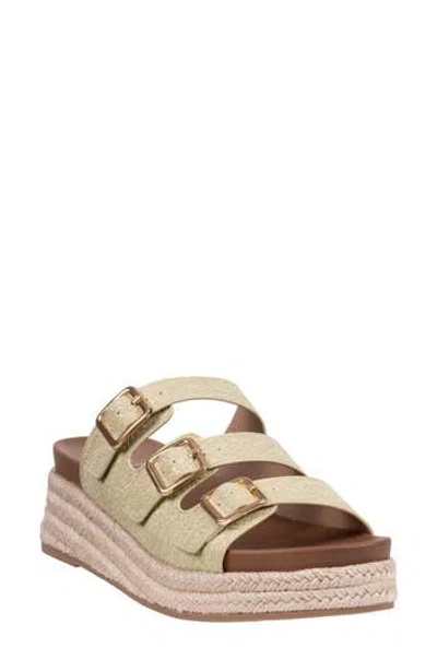 Good Choice New York Fabulist Buckle Espadrille Platform Wedge Sandal In Neutral