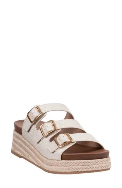 Good Choice New York Fabulist Buckle Espadrille Platform Wedge Sandal In White