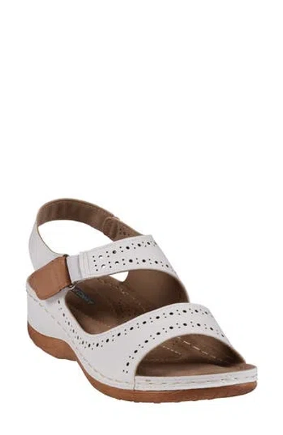 Good Choice New York Foster Ankle Strap Platform Sandal In White