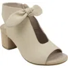 Good Choice New York Kimora Bow Block Heel Bootie In Beige