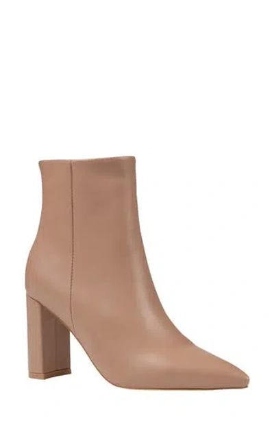 Good Choice New York Hadley Faux Leather Pointed Toe Bootie In Beige