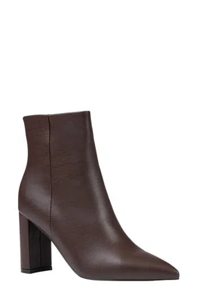 Good Choice New York Hadley Faux Leather Pointed Toe Bootie In Brown