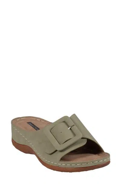 Good Choice New York Hamden Platform Slide Sandal In Green