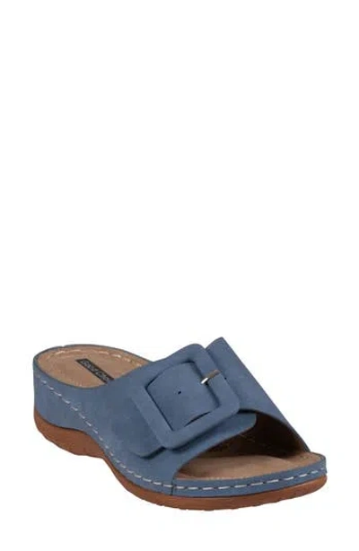 Good Choice New York Hamden Platform Slide Sandal In Royal Blue