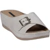 Good Choice New York Justina Buckle Wedge Sandal In White