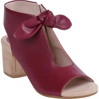 Good Choice New York Kimora Bow Block Heel Bootie In Burgundy