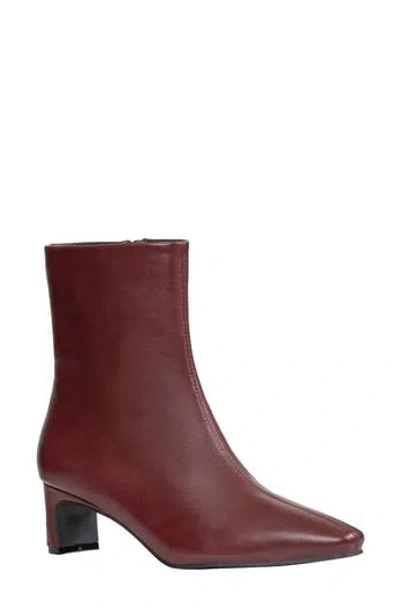 Good Choice New York Larsa Faux Leather Ankle Boot In Burgundy