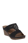 Good Choice New York Lisette Platform Wedge Slide Sandal In Black