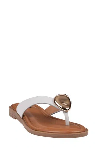 Good Choice New York Lumi Embellished Flip Flop In White
