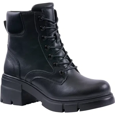 Good Choice New York Marley Lace-up Combat Boot In Black