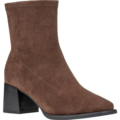 Good Choice New York Memphis Faux Leather Bootie In Brown Suede