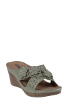 Good Choice New York Miller Platform Wedge Slide Sandal In Green