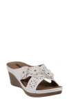 Good Choice New York Miller Platform Wedge Slide Sandal In White