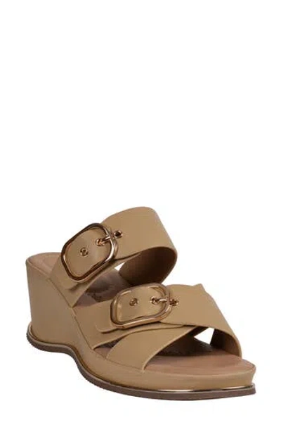 Good Choice New York Olana Platform Wedge Slide Sandal In Brown