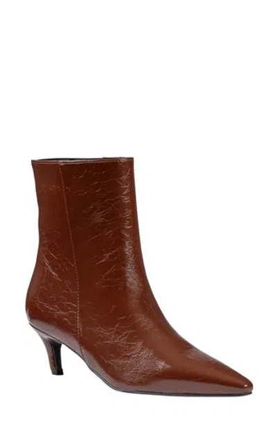 Good Choice New York Rorey Croc Embossed Faux Leather Ankle Bootie In Brown