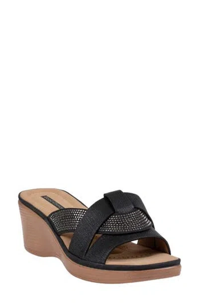 Good Choice New York Selva Platform Wedge Slide Sandal In Black