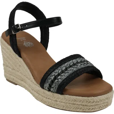Good Choice New York Solene Espadrille Wedge Sandal In Black