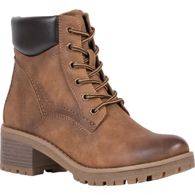 Good Choice New York Tamara Water Resistant Faux Leather Bootie In Brown
