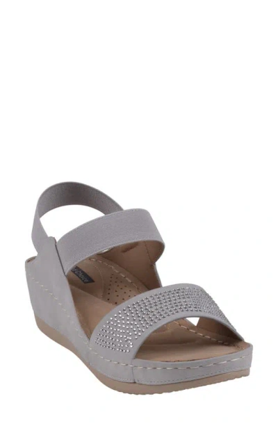 Good Choice New York Tammy Platform Wedge Sandal In Gray