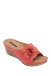 Good Choice New York Tokyo Floral Wedge Sandal In Red