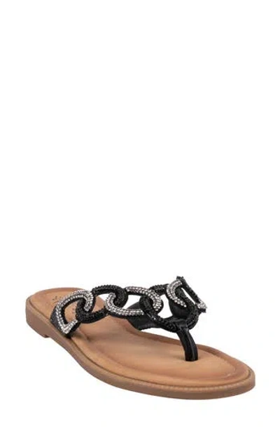 Good Choice New York Vania Embellished Flip Flop In Black