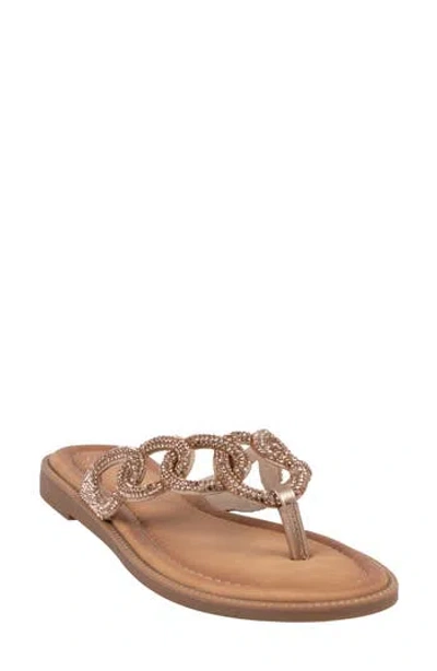 Good Choice New York Vania Embellished Flip Flop In Brown
