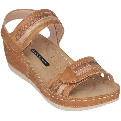 Good Choice Samar Womens Ankle Strap Strappy Wedge Sandals In Multi