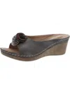 Good Choice Womens Faux Suede Slip On Wedge Sandals In Silver