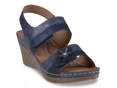 Good Choice Tulip Wedge Sandal In Blue