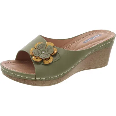 Good Choice Womens Faux Suede Slip On Wedge Sandals
