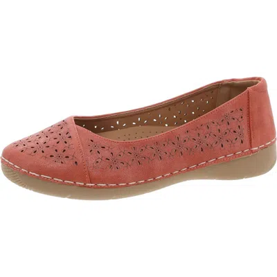 Good Choice Womens Perforated Manmade Ballet Flats In Red