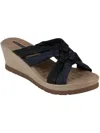 Good Choice Womens Slip On Open Toe Wedge Sandals In Black
