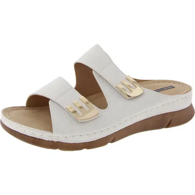 Good Choice Womens Strappy Manmade Slide Sandals In White