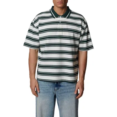 Good For Nothing Boxy Fit Striped Polo In Green