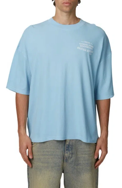 Good For Nothing Boxy-fit Stamp T-shirt In Blue