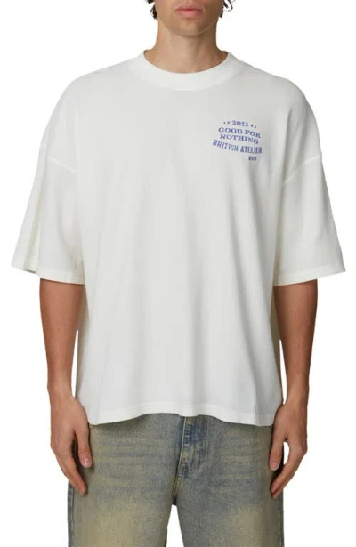 Good For Nothing Boxy-fit Stamp T-shirt In White