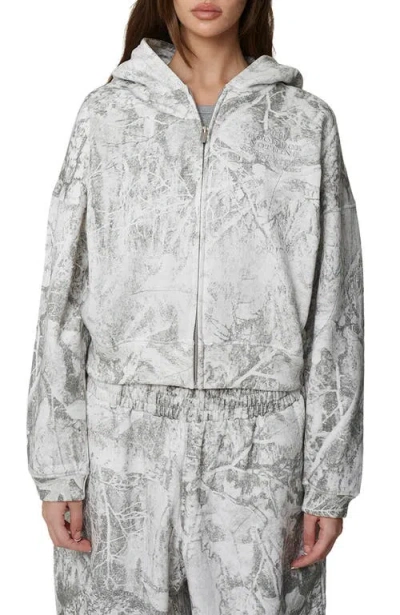 Good For Nothing Cropped Zipped Icarus Hoodie In Gray