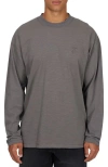 Good For Nothing Emblem Tonal Relaxed Slub  Long Sleeve T-shirt In Gray